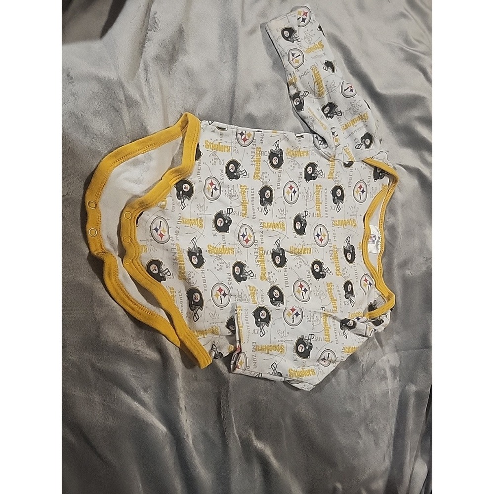 pitsburg steelers nfl team apparel cotton bodysuit shirt 18 months long‎ sleeves
